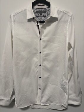 Ted Baker London White Modern Fit French Cuffs Darted Back Mens Shirt 15
